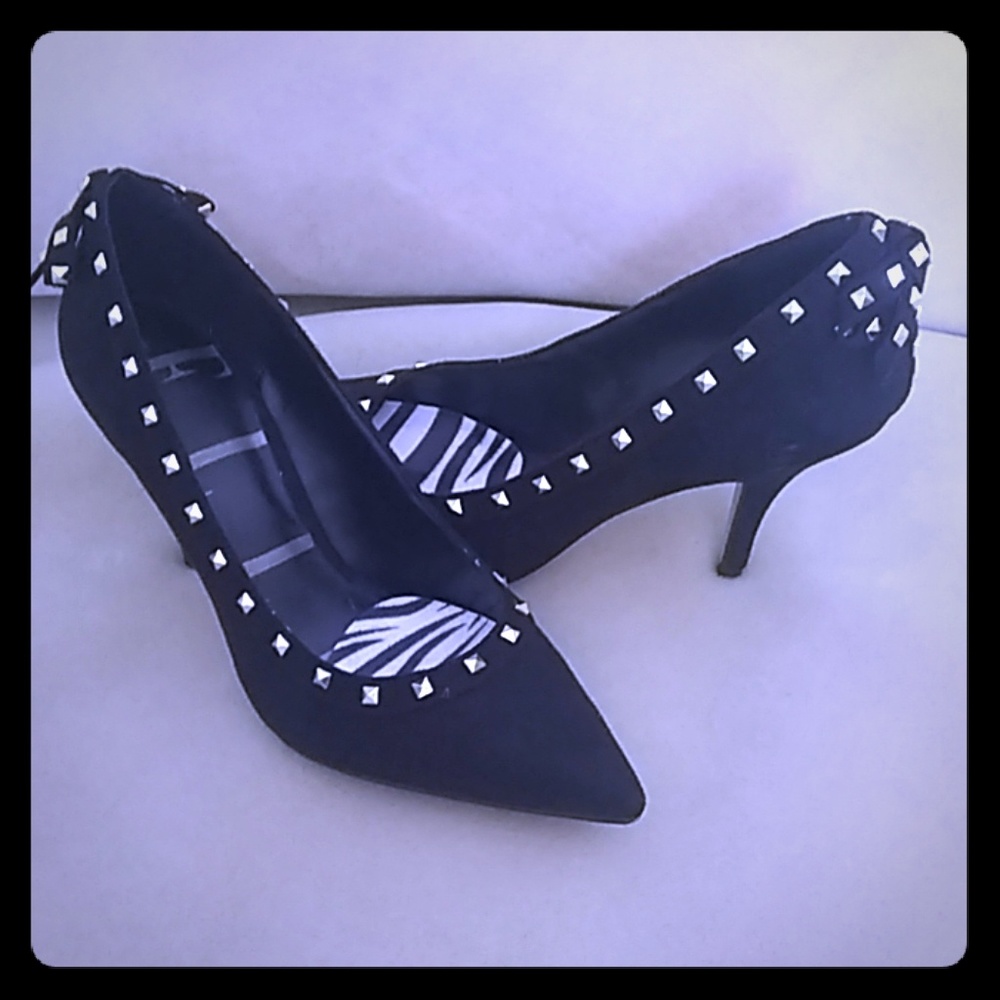 Black studded heels
